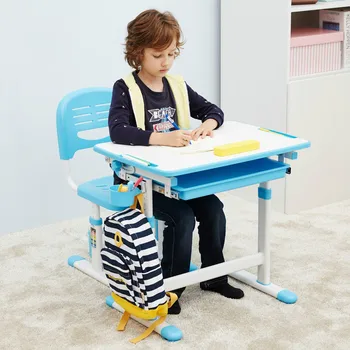 

Children learning desk and chair set can adjust the height of correcting sitting posture students writing desks and chairs.