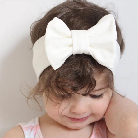 Children Headwears Elastic Cloth Bowknot Shaped Baby Girls Headbands 