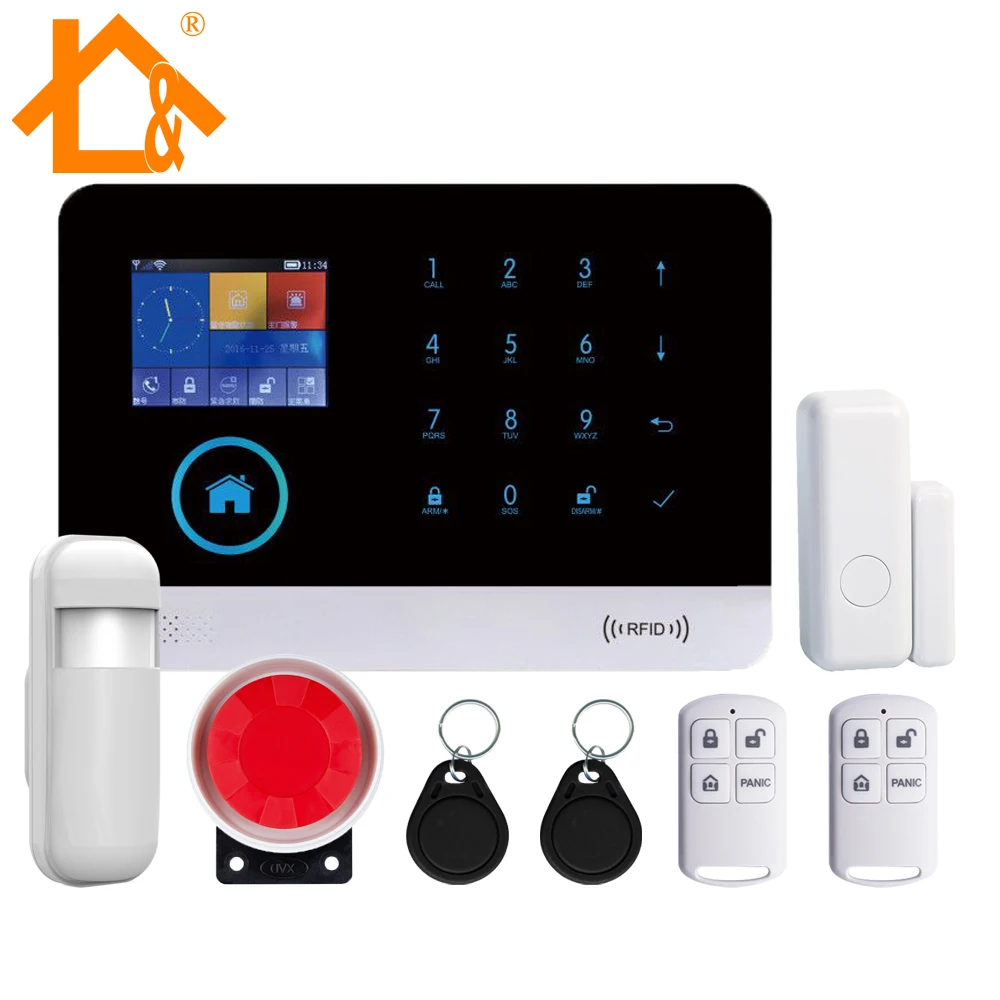 Ll безопасность WIFI Gsm сигнализация система + GSM GPRS Wifi Автоматизация домашняя защита