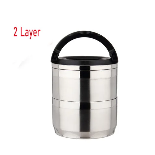 Нержавеющая сталь сохранение тепла Ланч-бокс 1-6 слой супер емкость японский Bento box школьный офис пищевой контейнер для кемпинга - Цвет: 2 Layer