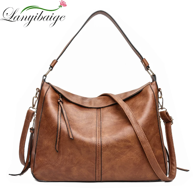 

Vintage Women Handbags High Quality PU leather Casual Tote Bag Luxury Shoulder Messenger Bags Design Women Bag 2018 Sac a Main