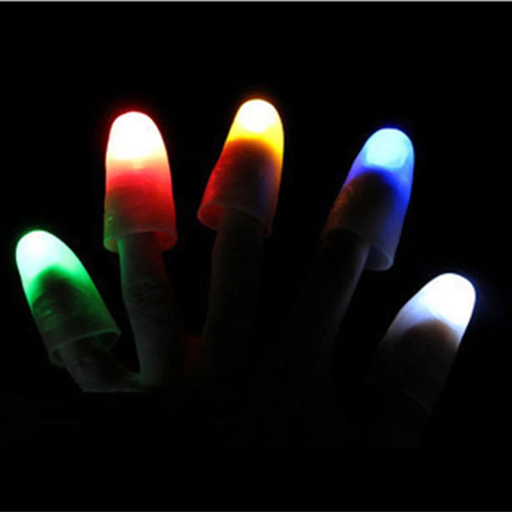 2 шт. волшебный супер яркий свет вверх Пальцы Трюк появляющийся свет крупным планом