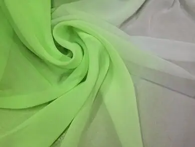 2 тон 100d шифоновая ткань градиент Tissu струящаяся вечернее платье ткань для свадебных платьев Tecido - Цвет: lt green white