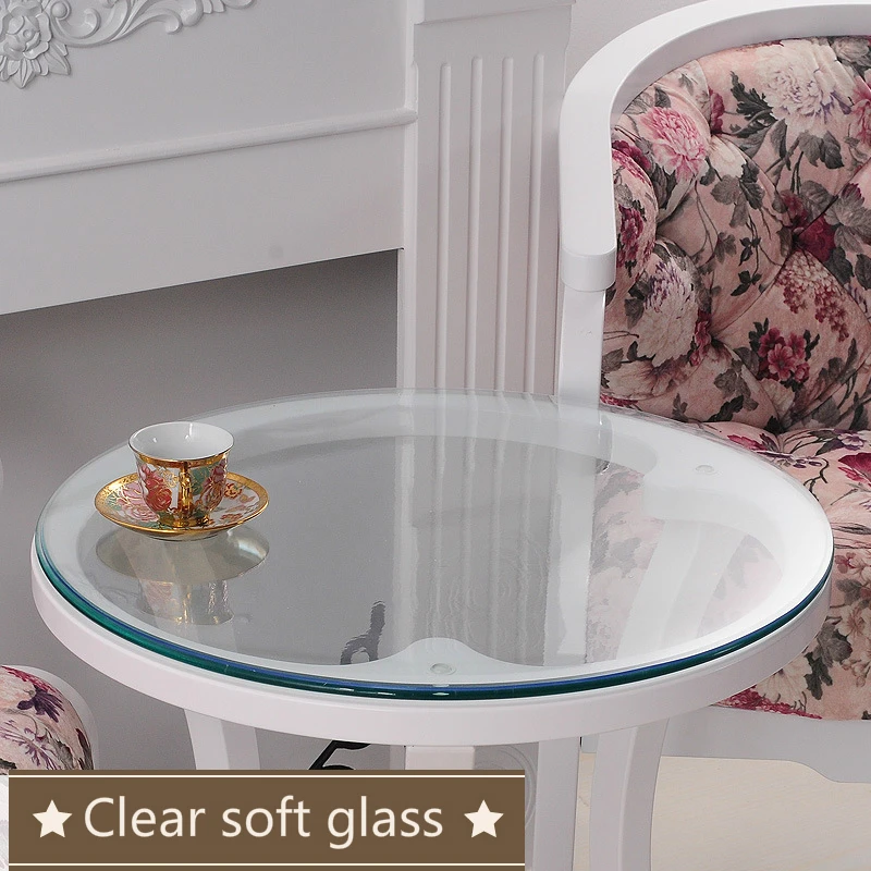 Skup Miękki szklany stół pokrywa okrągły obrus olej szklany stół tkaniny jasne wodoodporne obrusy obrus z tworzywa sztucznego obrus z pvc