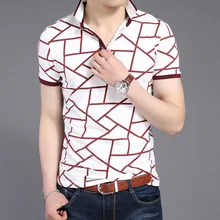 Новая летняя Клетчатая рубашка-поло с принтом, хлопковые рубашки поло, короткие рубашки для мужчин, Европейская мода, повседневная мужская рубашка поло, Мужская рубашка поло, размер M-4XL