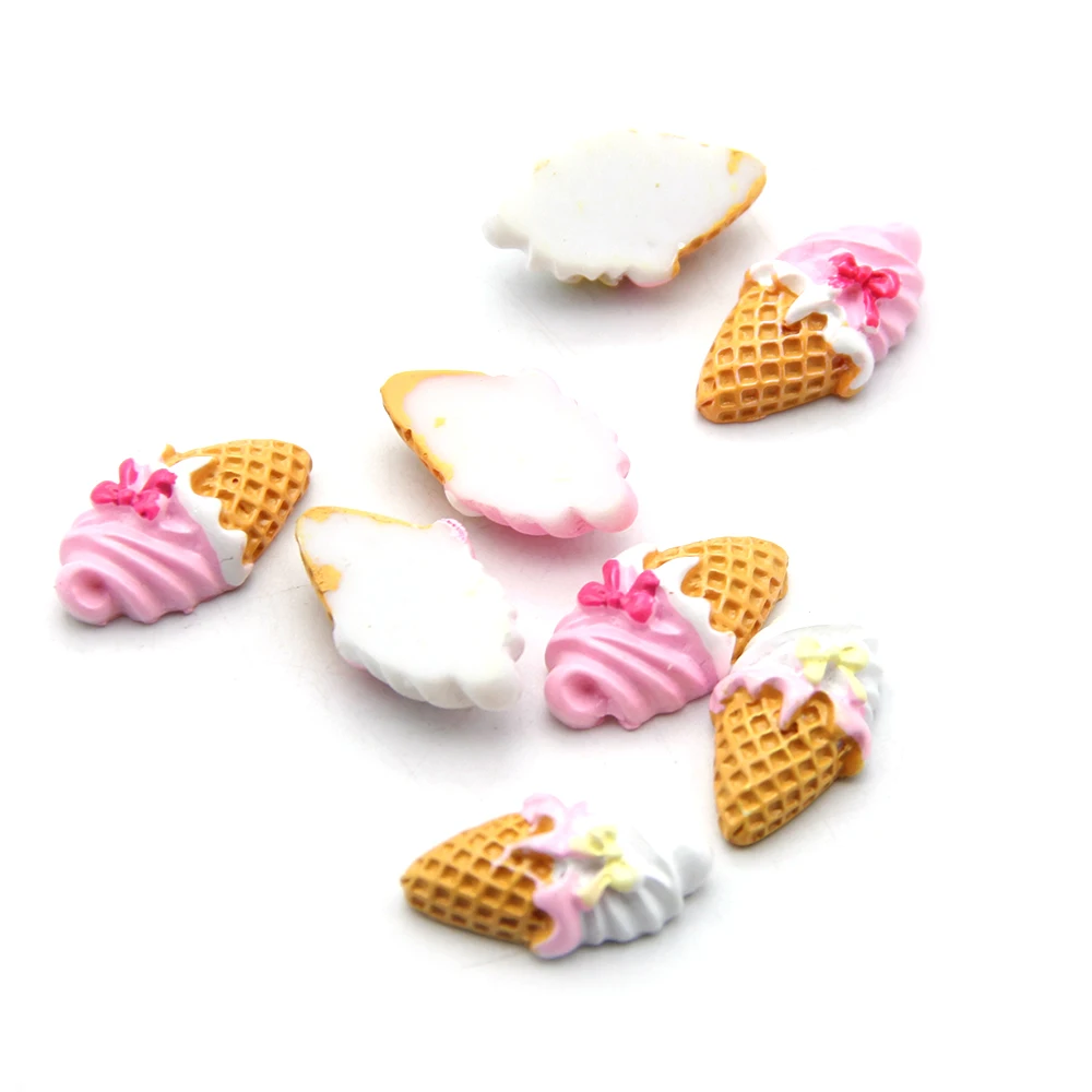

David accessories 23x13mm Ice cream 3D resin Flatback For Party Phone Decoration DIY Hair Bow Hair Accessories 25pcs,25Yc5650