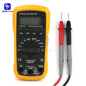 

MS8233E Auto Range LCD Digital Multimeter AC DC Current Voltage Diode Temperature Resistor Ohm Tester Voltmeter Ammeter Detector