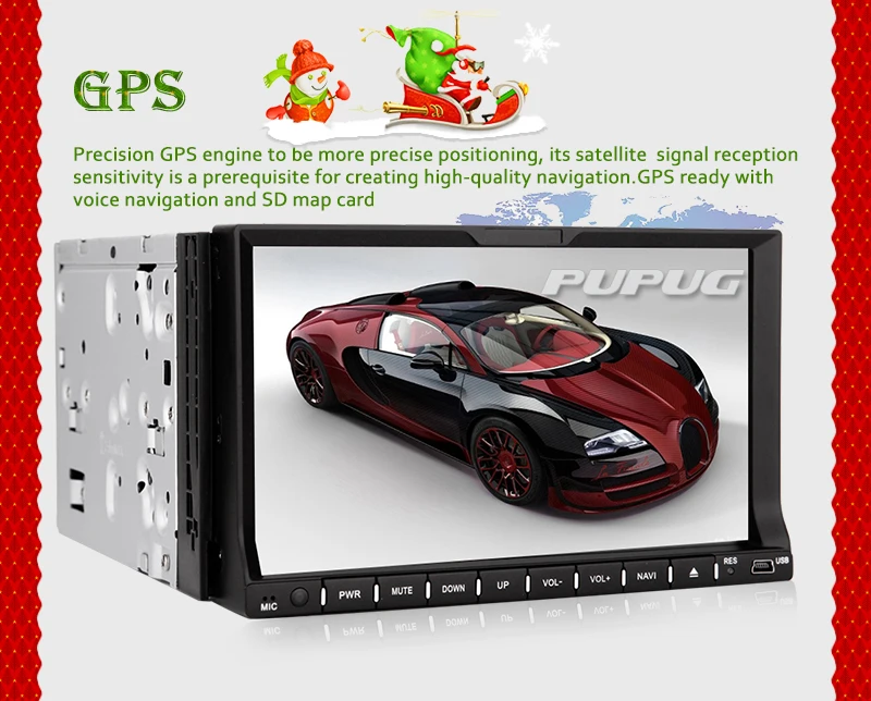 Excellent 2016 New 7" Touch Screen car dvd player gps navigation USB SD Bluetooth FM 2din in dash TFT support rear view camera input 5