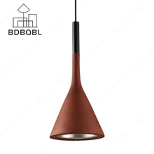 BDBQBL Industrial Americano embudo lámpara colgante Retro cemento Loft nórdico creativo colgante luz restaurante cama habitación Hanglamp