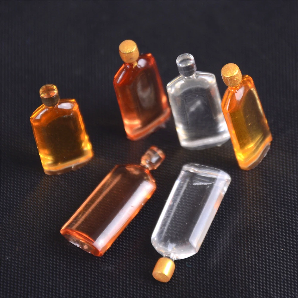 

2018 Hot High Quality Resin Wine Bottle 1/12 1/6 Scale Dollhouse Miniature 6 Bottle Of Wine Bottle 20mm*7mm
