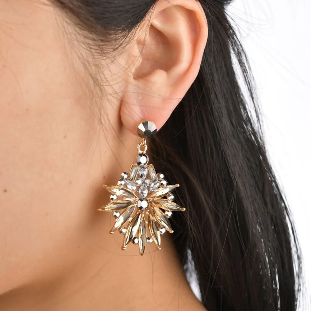 

JAVRICK Luxury Clear Crystal Rhinestone Dangle Water Drop Earrings Jewelry earrings Women Fashion Jewelry