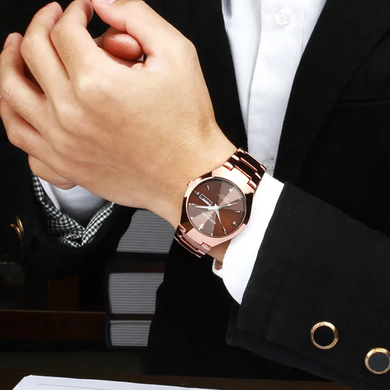 Брендовые Роскошные парные Часы Кварцевые водонепроницаемые часы с календарем для женщин и мужчин модные наручные часы для влюбленных Relogio Feminino Masculino