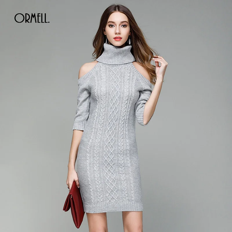 off the shoulder dress winter