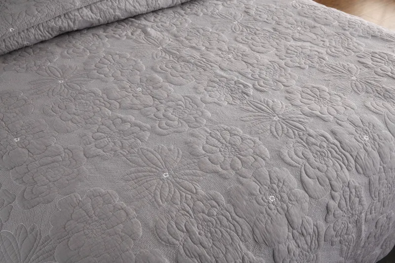 3 шт. хлопок элегантное Европейское вышитое лоскутное стеганое одеяло Полный queen king size покрывало на кровать