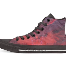 Яркая парусиновая обувь с высоким берцем на плоской подошве; повседневные кроссовки унисекс на заказ; Прямая поставка