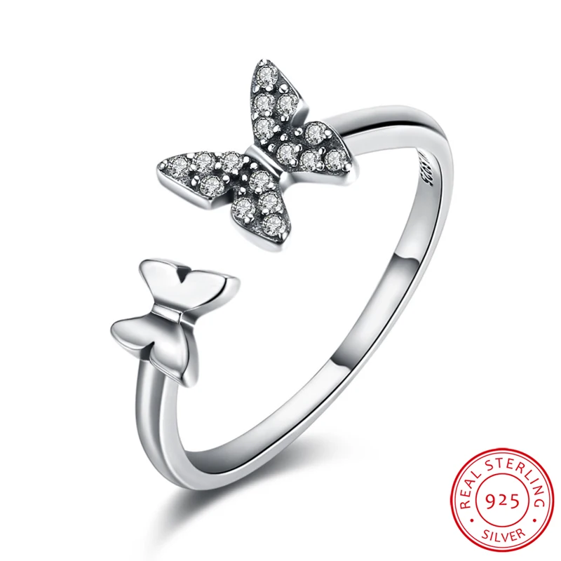 pure 925 Sterling Silver Butterfly Rings for women,s925 silver