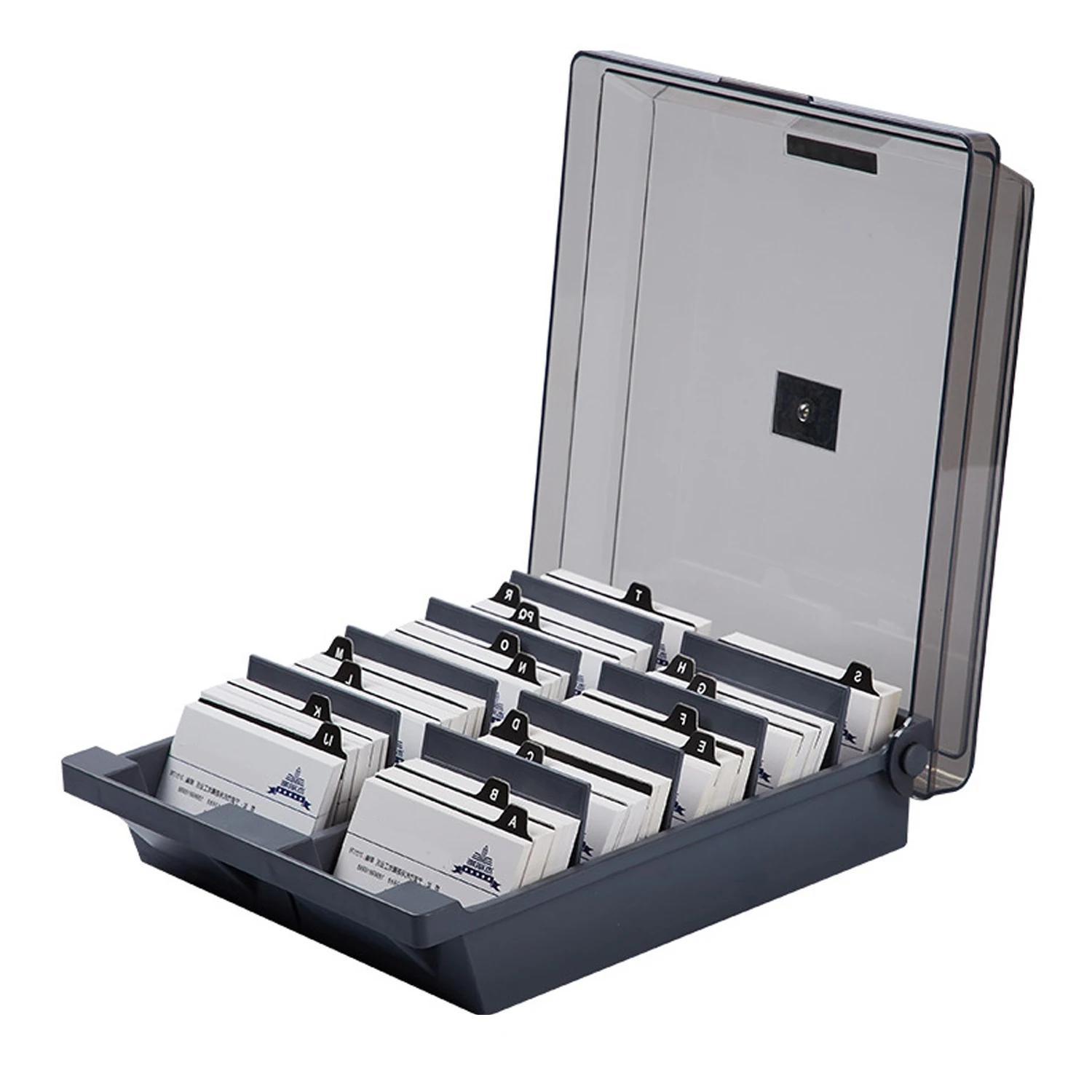 

Large Capacity Plastic Business Name Cards Storage Holder Organizer Box with 20PCS Alphabet Index Tabs for Holding 1000 Cards
