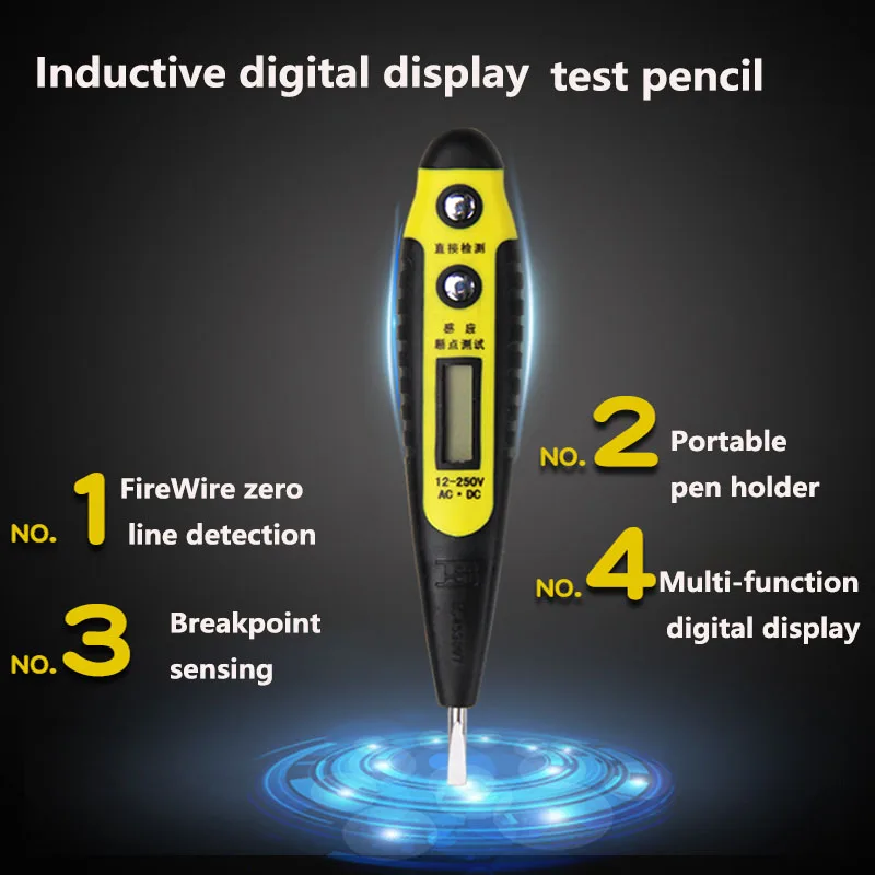 

Home Multi-function Line Test Electroscope High-precision Non-contact LED Digital Display Test Pencil