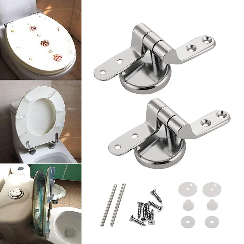 2Pcs Chrome Replacement Toilet Seat Hinge Toilet Mountings Accessories New 