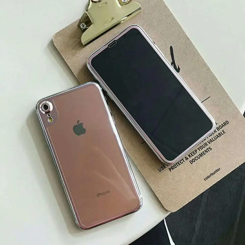 10 комплектов для iPhoneX XS MAX XR металлический передний экран 9 H закаленная Защитная пленка для стекла+ задняя полная защита корпуса