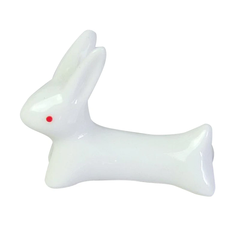Керамические Мультяшные палочки с кроликом держатель стойки палочки с кроликом держатель коврик палочки для еды уход Мода кухонная посуда P20 - Цвет: red eye