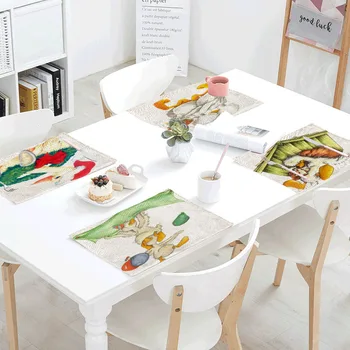 

Funny Duck Linen Table Napkins Serviletas Para Bodas Place Mats Polyester Fishing Hyena Tea Placemat Design Party Decoration