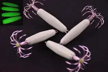 Hot Luminous squid hook Fishing lures Squid Jigs Lures Squid Jigs Hook squid lure 25g/6CM fishing lure Free shipping 1pc 50g 1 8oz salty rubber jigs bottom madai jig with rubber hook squid trolling fishing lures snapper jigs