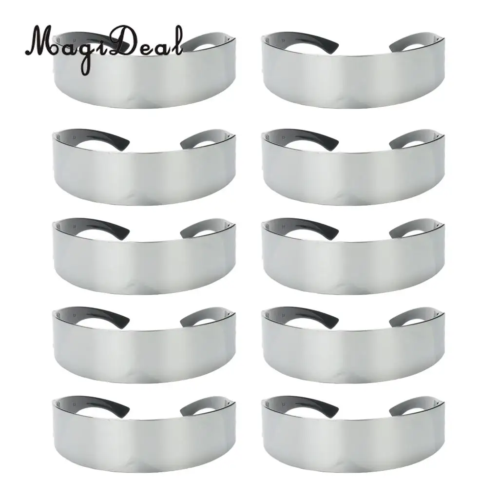 MagiDeal 10 Pieces Novelty Metallic Silver Space Robot Party Eye Glasses Future Soldier Sunglasses Unisex Photo Prop Goggles