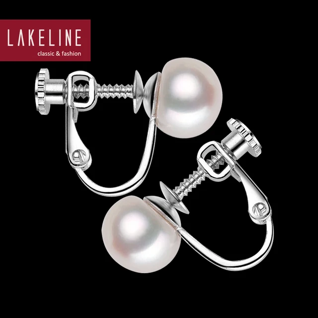 clip on pearl earrings for non pierced ears, genuine white freshwater