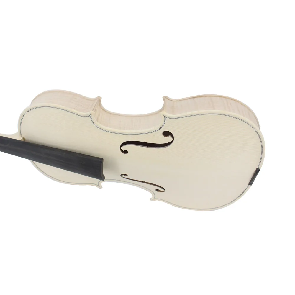 New Factory Unfinished Violin Selective 15 Years Natural Dried Flamed Maple Back Spruce Top Handmade White Blank Violin