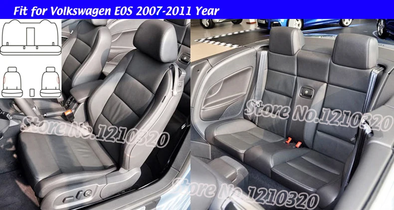 AUSFTORER чехлы из натуральной кожи под заказ для Volkswagen VW EOS 2007-2011 Чехлы для автомобильных сидений передние и задние аксессуары