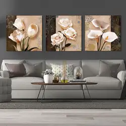 Модульная холст HD печатает Плакаты Home Decor Wall Книги по искусству фотографии комплект из 3 предметов цветы Книги по искусству Пейзаж Картины