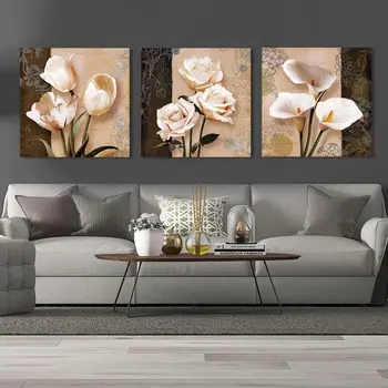 

Modular Canvas HD Prints Posters Home Decor Wall Art Pictures 3 Pieces flowers Art Scenery Landscape Paintings Framework