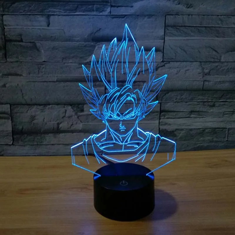 3D SON GOKU Night light Baby 7 Color Changing Bright Night Light Led