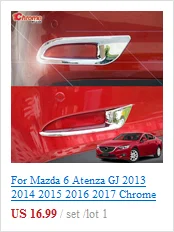 Для Mazda 6 Atenza GJ 2013 хромированный передний противотуманный светильник, противотуманный светильник, накладка на лампу, украшение для автомобиля