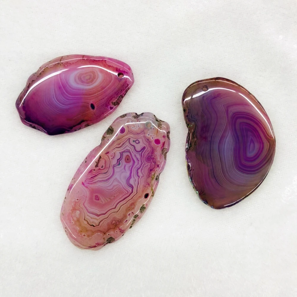 

Mystic Rose Pink Agat e Chalcedony Pendant,Irregular Shape and size Mixed 10pcs/lot For necklace,Approx 40-60mm
