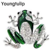 Pin Frog Promotion For Promotional On Aliexpress Young Tulip Rhinestone Green Frog Brooch Uni Cute Animal Pin Women Men Dress Coat Accessories High Quality Ornament
