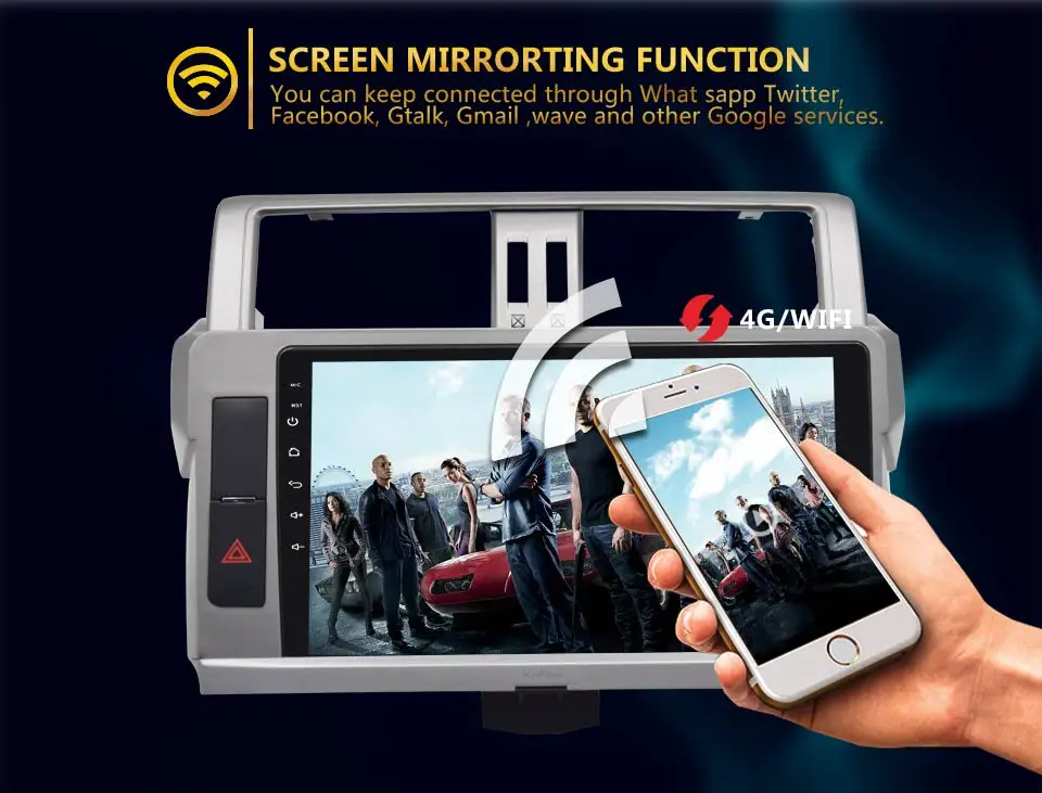 Excellent KiriNavi 2 din 10.2" Touch Screen Android Car Radio For Toyota Prado 2014-2017 Multimedia GPS Navigation Player audio WIFI MP3 5