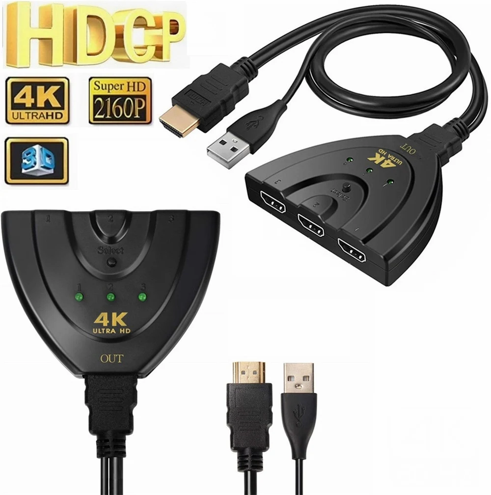 Сплиттер HDMI sp1080P с 3 портами 4K 50 шт. переключатель 3D 3x1 автоматический выключатель