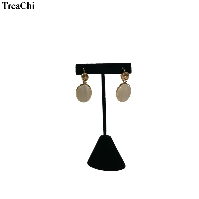 

Fashion Flocking Black Velvet Jewelry Display Rack T Bar Earring Holder Stud Organizer Exhibition Showcase Stand 4*6*12cm