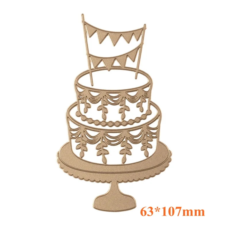 

Birthday Cake Hot Foil Plate Metal Cutting Dies Stencils for DIY Scrapbooking Photo Album Decor Embossing Cards Crafts Die Cut