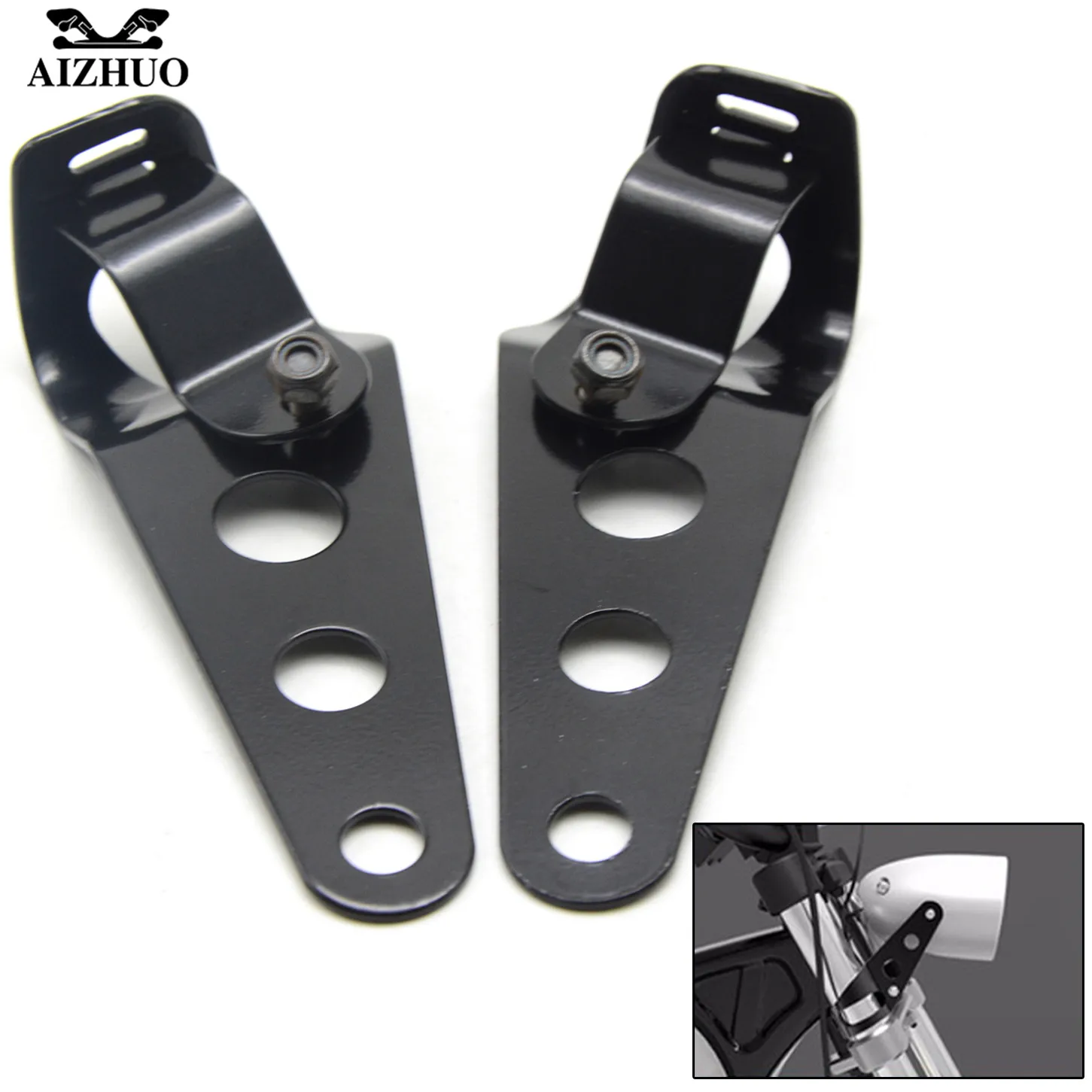 35MM-43MM Motorcycle Headlight Mount Bracket Universal For Harley Chopper Bobber Racer For Yamaha Ktm Bmw Suzuki Ducati