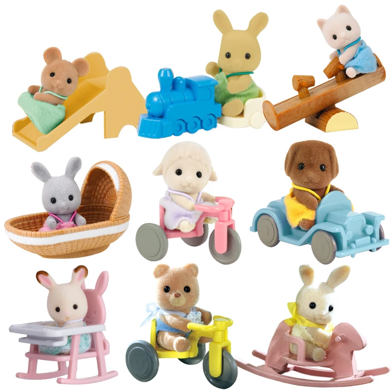 Sylvanian Families кукольный домик пушистые мини детские фигурки 4 см коллекция девочка детские игрушки w/аксессуары новые
