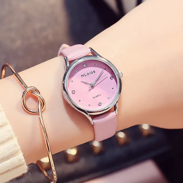Pink Ladies Watch Fashion Female Leather Quartz Wrist Watch Exquisite Women Watc Pink Ladies Watch Fashion Female Leather Quartz Wrist Watch Exquisite Women Watc