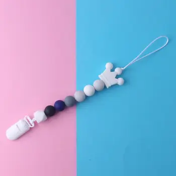 

1Pc Dummy Clip Baby Silicone Pacifier Clips BPA Free Teether Soother Pacifier Chain Holders Chewable Beads Teething Toy