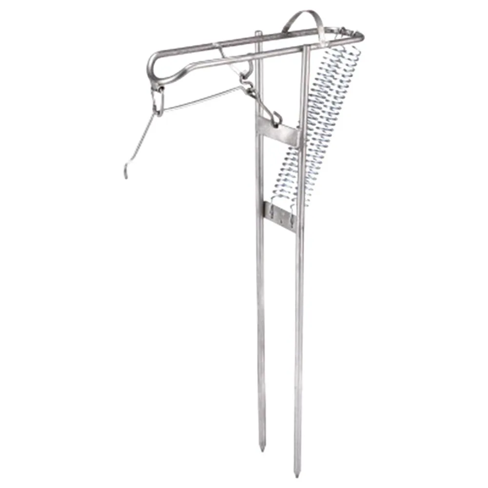 

Stainless Fishing Rod Holder Rack with Automatic Tip-Up Hook Setter Double Spring FG66
