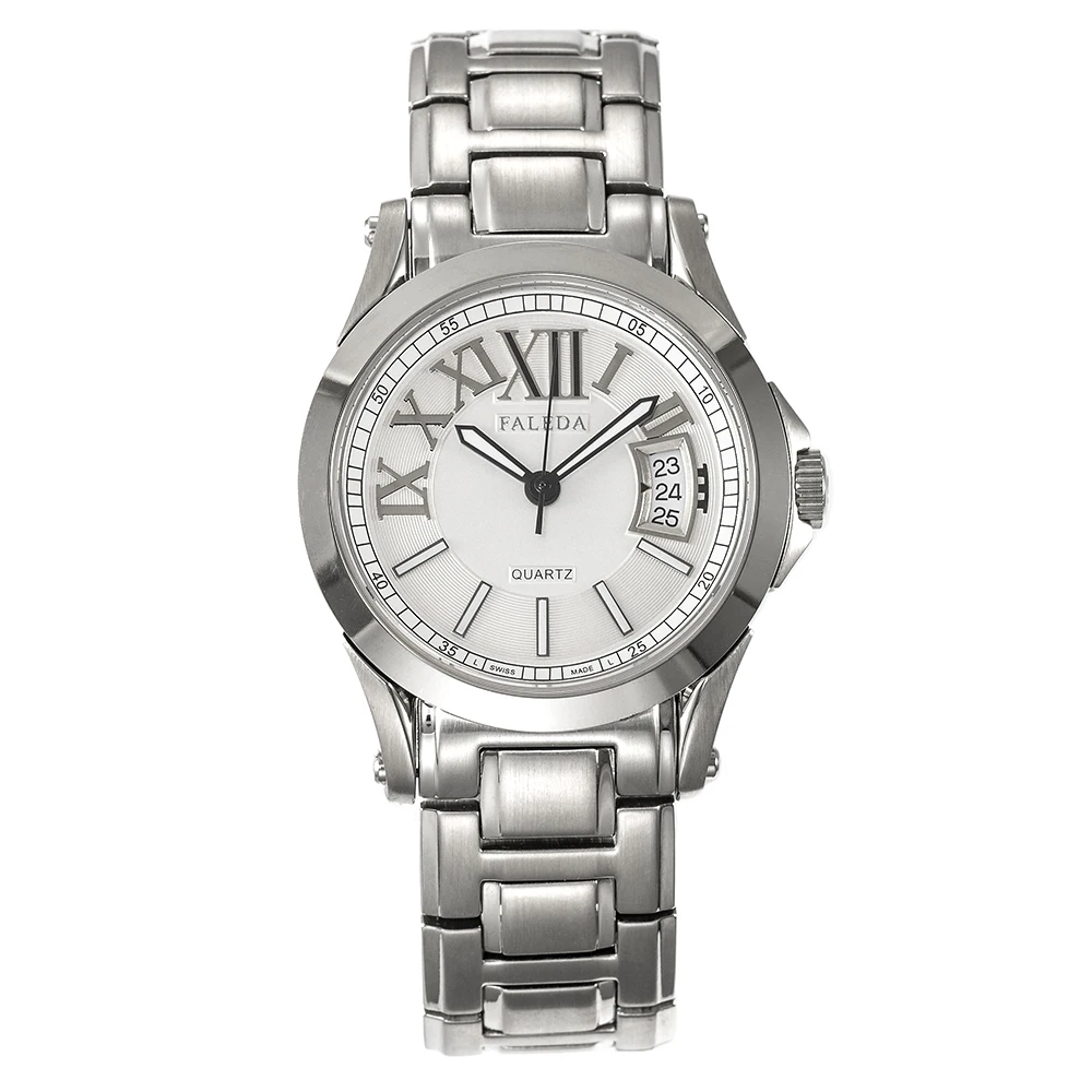 

FALEDA Luxury Brand Calendar Quartz Business Men Watch Luminous Waterproof Stainless Steel Sport WristWatch relogio masculino