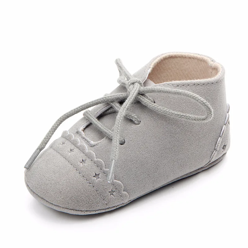 Модная Осенняя детская обувь для девочек; детские мокасины из нубука; однотонные туфли на шнуровке для маленьких девочек