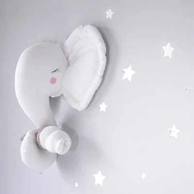 Plush Wall Stuff baby nursery felt animal head wall decoration baby girl boy room decor toddler Kids Stuffed Elephant Wall Toys