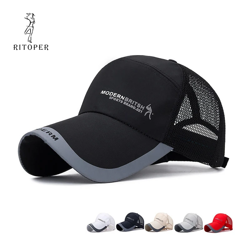 

RITOPER Summer Mesh Breathable Baseball Caps Lengthening Sunscreen Cool Hats Shade Outdoor Net Cap Kapelusz gorras snapback 2019